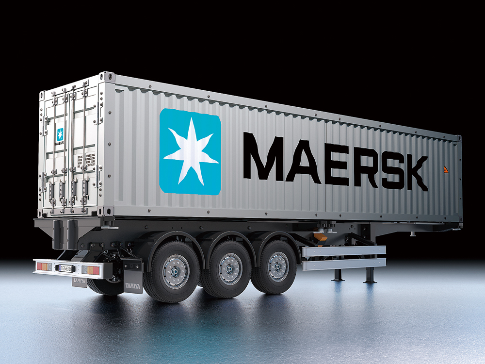 タミヤ 1/14 トレーラー 40ft コンテナ MAERSK 完成品-