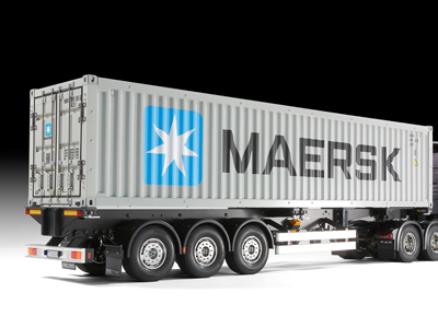 タミヤ 1/14 トレーラー 40ft コンテナ MAERSK 完成品